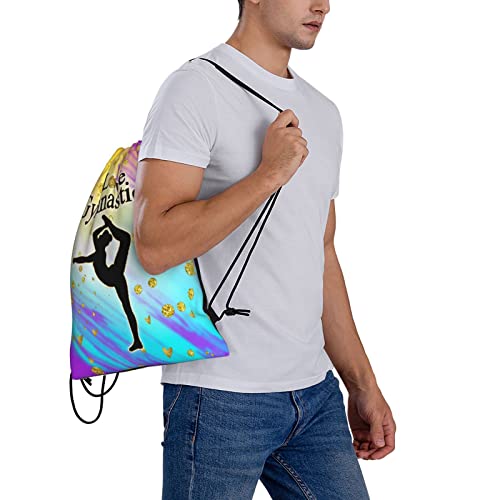 Lulykini Gymnastics Drawstring Bags Adjustable Sports Gym Bag Drawstring Backpack Water Resistant String Bag Party Favors Bags #TOP6
