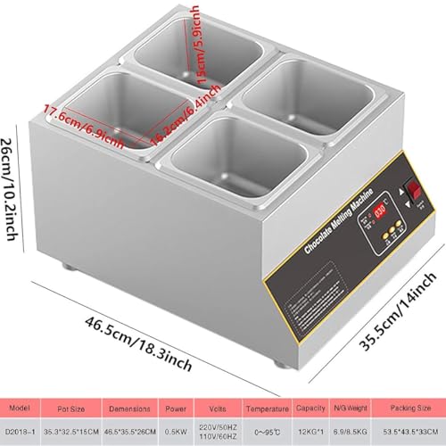 Máquina Comercial para Derretir Chocolate 4Grid miniatura 2