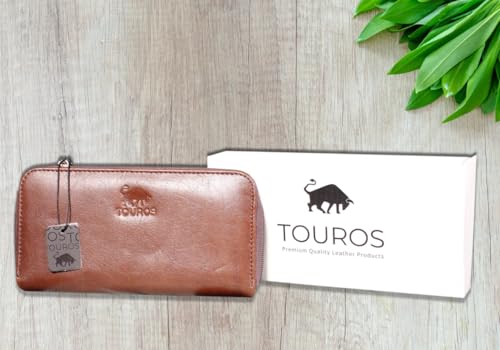 Leather Wallet for Women, Bifold Card Holder, Zipper Chic Clutch Chic, Brown Elegant Purse4