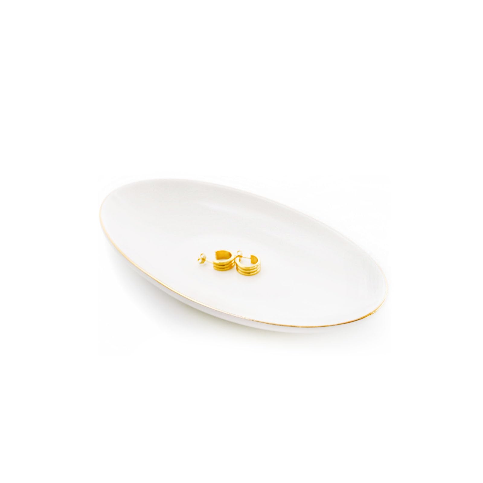 HANKOR Ceramic Key Bowl for Entryway Table, 7 x 4 Key Dish Tray Catch All Bowl, Small Decorative Bowl for Key Jewelry Ring, White