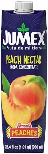 Jumex Peach Juice Nectar - Peach Nectar Made with Fresh Fruit Puree - Tropical Fruit Juice Concentrate for Smoothie Mix, Cocktail Mixers, Kids Drinks & Mexican Beverages - 32.4oz, 1 Pack Carton