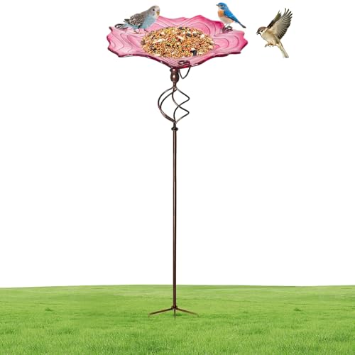 Baño para pájaros exterior anticaídas con base estable y hierro resistente a clima 2