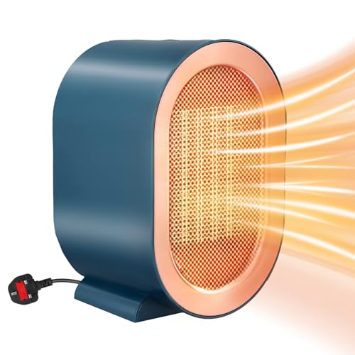 Electric Heater, 1200W Fast Heating PTC Ceramic Plug in Fan Heater, Portable Heaters with 2 Heat Modes, Tip-Over & Overheat Protection,Safe, Energy Saving, Quiet Space Heater for Bedroom, Living Room