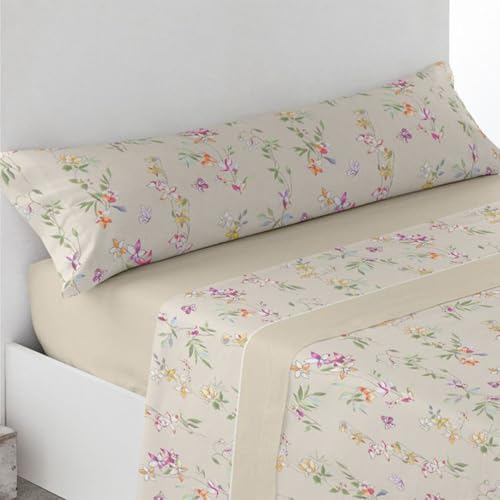 GREATOYAR Juego de Sábanas Pirinero, Juego de Sábanas Térmicas, Sábanas de Invierno, Tejido Pirineo, Set Sábanas de 3 Piezas, 1 Bajera + 1 Encimera + 1 Funda de Almohada, Cama 150cm, Serna Beige