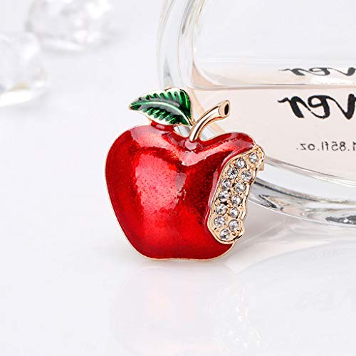 Image of New Year Christmas Apple Brooch Corsage Gift Rhinestone Banquet Scarf Pins Badge