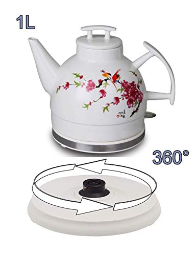 gerenic Keramischer Wasserkocher Schnurlose Wasser-Teekanne,Teekanne-Retro 1L Krug,1000W Wasserschnell für Tee,Kaffee… – Bild 3