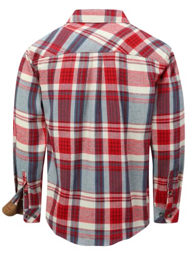 Drazivon Men's Button Down Long Sleeve Cotton Flannel Shirt Plaid 2XL - image 3