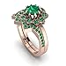 CaratYogi 18K Rose plaqué Or créé Emerald Prong Réglage de la Bague de fiançailles de Mariage en Forme d'étoile Minimaliste pour Femme de Taille: 49