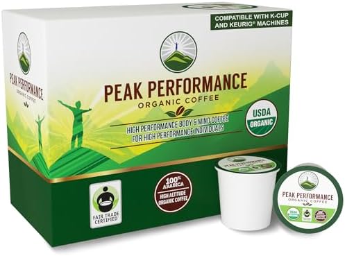 USDA Organic Coffee Pods. Compatible With K-CUP And Keurig Machines. High Altitude USDA Organic Coffee. Fair Trade Low Acid Beans Medium Roast Single Serve 96 Count Recyclable Cups For High Performers