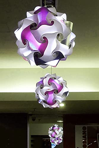 Lampadario FIOCCO 35 Cm Bianco E Celeste | Lampada A Sospensione In Resina Con LED Incluso | Design Italiano Per Soggiorno E Cameretta