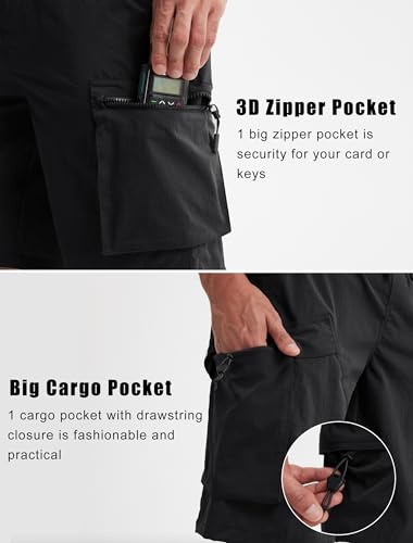 Image of Libin Men's Shorts Casual All Day Comfy Quick Dry Lightweight Cargo Hiking Shorts Breathable Outdoor Sports Travel