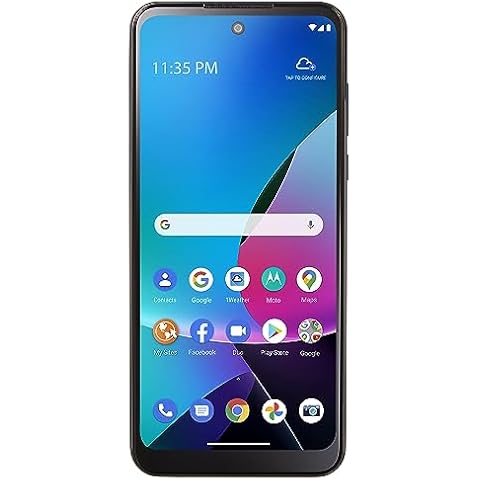 TracFone | Motorola Moto g Play | Locked | 32GB | 5000mAh Battery | 16MP Triple Camera System | 6.5 inches 90Hz HD+ Display | Black Cover
