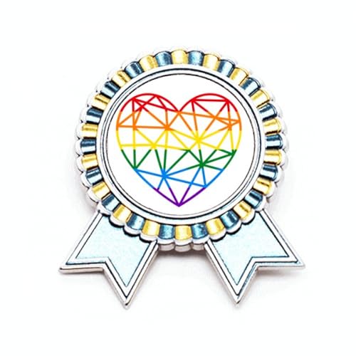 Broche arc-en-ciel LGBT cœur en métal symbole d'amour universel