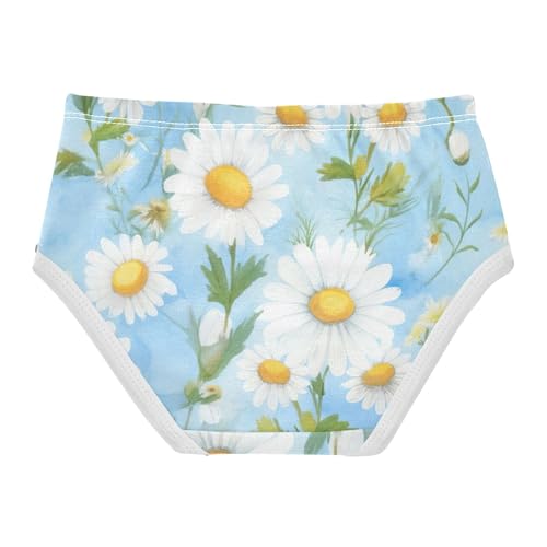 Fun Print Girls Underwear Toddler 2t Cotton Cute Panties Girl White Daisies Yellow Green Leaves Underpants Briefs2