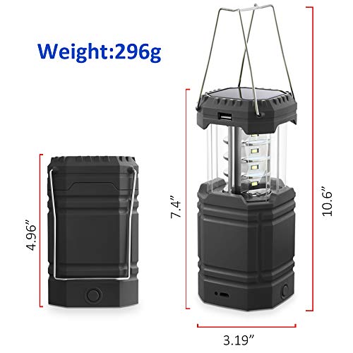 image for Mesqool 3000 Large Capacity Hand Crank Solar Camping Lantern, Portable