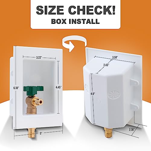 image for SUNGATOR Pex A Ice Maker Outlet Box, 1/2 Inch Pex Expansion Inlet x 1/