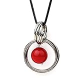 Nataliya Statement Pendant Necklace (Red Bead Pendant)