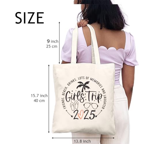 Friends Vacation Canvas Tote Bags for Women's Trips - Reusable Shoulder Bags for Travel, Beach & Gifts2