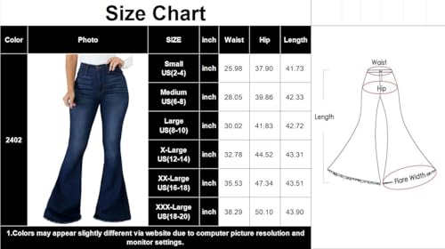 LaiyiVic Bell Bottom Jeans for Women High Waisted Stretchy Skinny Flared Denim Pants3