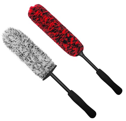YeewayVeh - YeewayVeh 2PCS Car Wheel Brush, Long Handle Microfiber Wheel Rim Cleaner Brush and Bendable Wool Fiber Wheel Cleaning Brushes for Truck SUV Tire Rim Fenders Engine Exhaust Tips Car Wheel Cleaning Kit - -9%
