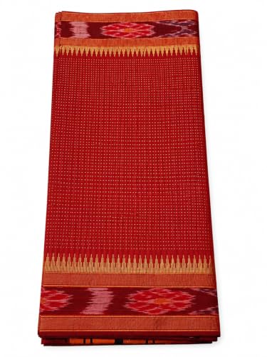 Generic orange sambalpuri silk saree – image 2