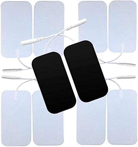 Image of AGAM Digital Therapy Machine Electrodes Reusable TENS Unit Pads - Rectangle Shaped Electrodes Replacement Pads, Strong Stick Gel, Universal Compatibility for Muscle Relief & Pain Therapy (10-Pack)
