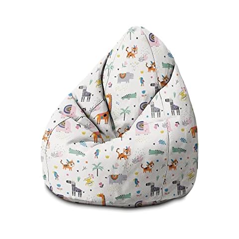 DreamRoots Sitzsack Kinder mit füllung - Bodenkissen Kinder Sitzsack - Sitzsack Kinderzimmer 70 x 70 x 105 cm - Bean Bag Kinder - Bubibag Sitzsack - Kindersitzsack - Sitzkissen Boden Kinder 1 Cover