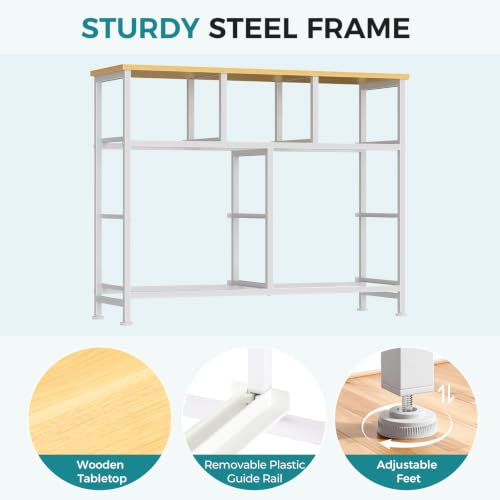 Image of OLIXIS 7 Drawer Dresser for Bedroom, Tall Fabric Storage Tower with Sturdy Steel Frame and Wooden Top, Large Dresser for Living Room Entryway with Easy Pull Fabric Bins,Light Green