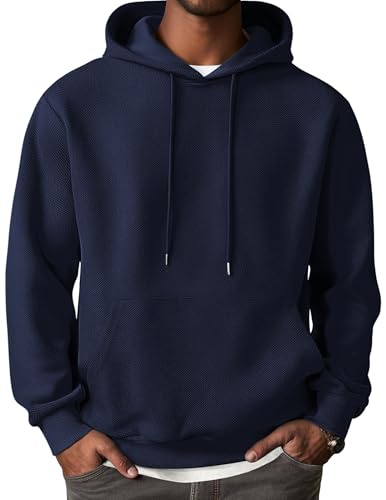 COOFANDY Men's Hooded Sweatshirts Waffle Knit...