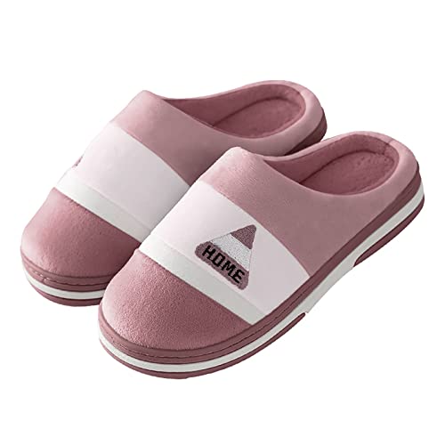Zapatillas de invierno cálidas de fieltro para mujer, mullidas, pantuflas para invitados, cómodas, ligeras, para hotel, otoño, suaves, antideslizantes, forradas, ortopédicas, rojo, 40 EU