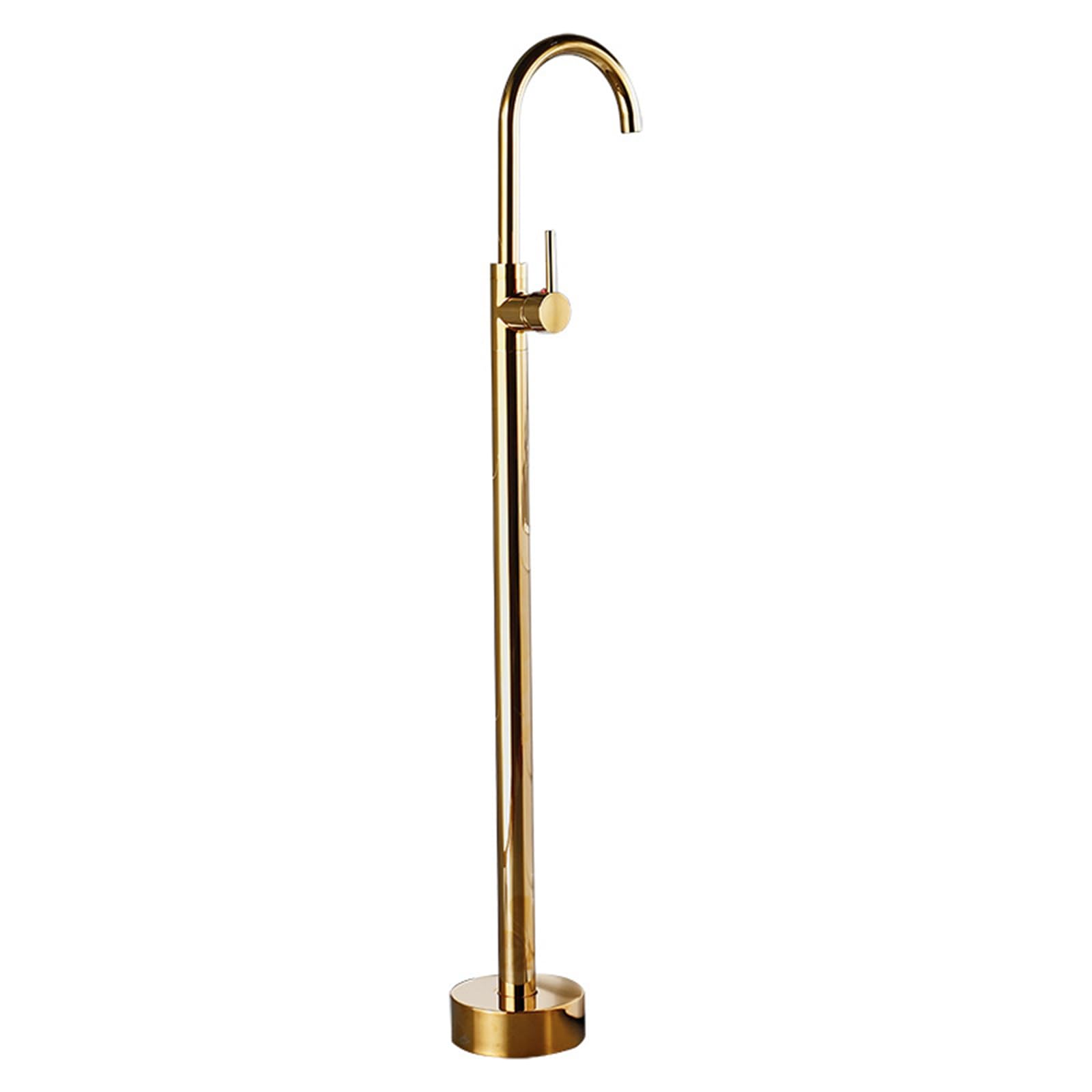 HADECOLL Freestanding Bath Tap Brass Single Handle Bath Mixer Taps Hot And Cold, Gold