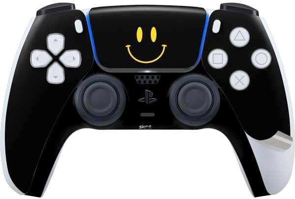 Skinit Decal Gaming Skin Compatible with PS5 Pro Bundle - Black Happy Face Design