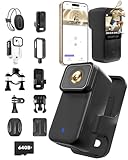 NinjaCam Action Cam 4K WiFi con Scheda TF 64GB, POV Camera con Cover Posteriore Magnetica, Body Cam Mini Impermeabile 30M, Telecamera per Casco Moto, Esterno e Vlog