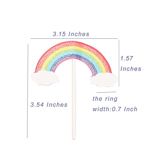Wowagoga B07DFJD4TG Large Rainbow Cupcake Toppers Cake Decoration Crystal Glitter Colorful Dessert Cake Birthday Cake Insert Decorative thumb #2