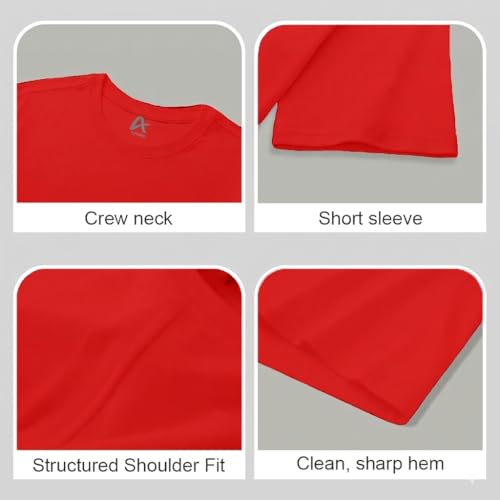 Image of Men's Premium 100% Cotton T-Shirt, Lightweight Short Sleeve Crew Neck Tee, Soft Breathable Summer Essential, Regular Fit