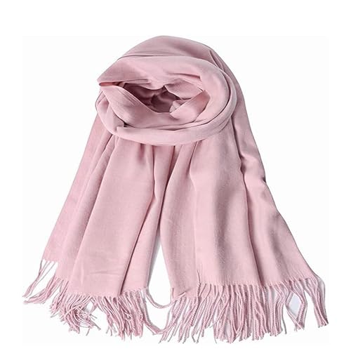 YIXINCHENQI Damen Kaschmir Schal Winter Feinstrick Halstücher Stolen Umschlagtücher Schal Warmes Halstuch 200x70cm(Rosa)