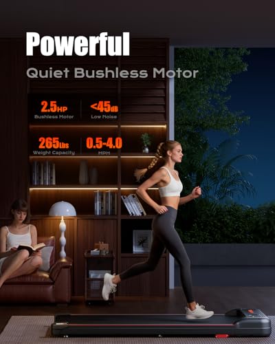 Image of TREAFLOW Walking Pad,Treadmill with Incline for Home Office, 2.5HP Portable Under Desk Treadmill with 265 Lbs Capacity,Remote Control, Led Display