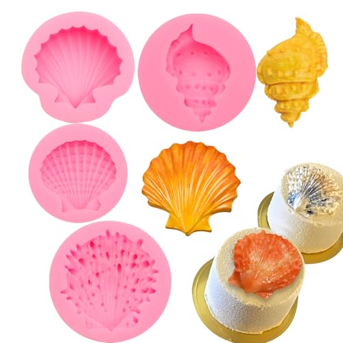 Seashell Fondant Silicone Mold, 4 Packs Conch Marine Molds