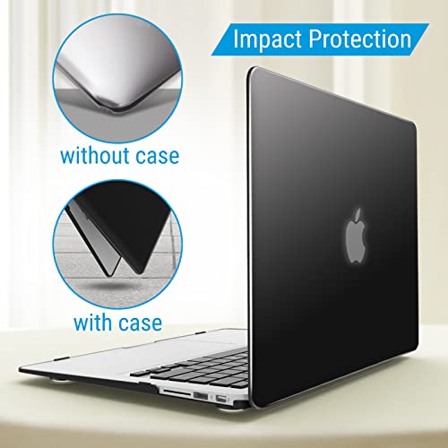 Ibenzer Compatible With Old Version Macbook Air 13 Inch Case (2010-2017 Release). Models: A1466 / A1369, Plastic Hard Shell Case With Keyboard Cover For Mac Air 13, Bk, A13Bk+1N #TOP7