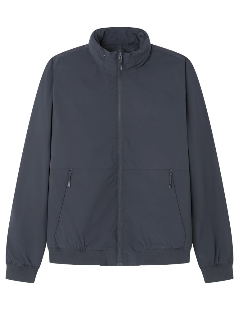 SPRINGFIELD Elegante Chaqueta Técnica Abullonada De Embudo Con Sudadera Con Capucha Oculta En El Cuello., Azul, L