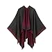 MELIFLUOS DESIGNED IN SPAIN Poncho da donna con collo a scialle e mantello ruana con cardigan maglione aperto sul davanti per l'autunno inverno (PC02-8)