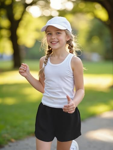 Yesfashion Girls Athletic Shorts High Waist Running Shorts Kids Casual Shorts with Pockets3