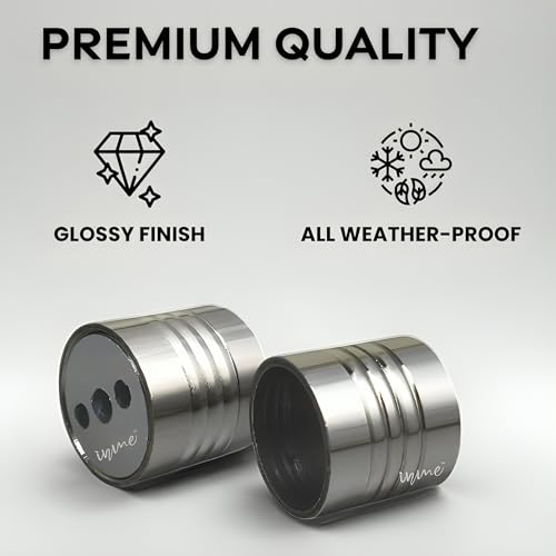 Image of Inme Stainless Steel Curtain Rod Holder Concealed Fit / Wall to Wall Curtain Bracket Set for Windows, Balcony, Door, Shower with Screws & Wall Plugs Included - 1 inch Glossy Silver (Pack of 2)