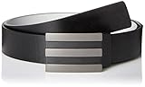 adidas Golf Men's 3-Stripe Reversible Belt, Black/Stone, One Size