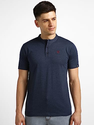 Image of Urbano Fashion Men's Multicolor Solid Mandarin Collar Slim Fit Cotton T-Shirt Pack of 3
