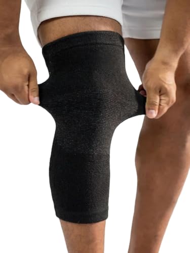 Image of Bamboo Knee Sleeves, 2-Pack Knee Compression Sleeve Women Men Elastic Warm Slip-on Recovery Knee Brace for Arthritis Knee Pain