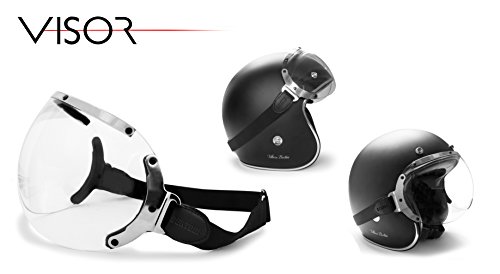 Bertoni Visor For Motorcycle Helmets - Windproof Shield Chrome Plated Universal Vintage Style Visor Italy #TOP5