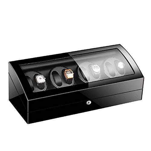 Watch Shaker 8 + 9 Caja De Motor De Bobinado Automático Caja De Almacenamiento De Reloj Mecánico Medidor Rotatorio De Gama Alta Caja De Reloj Antimagnético Mudo De Madera Maciza(Color:segundo) Cover