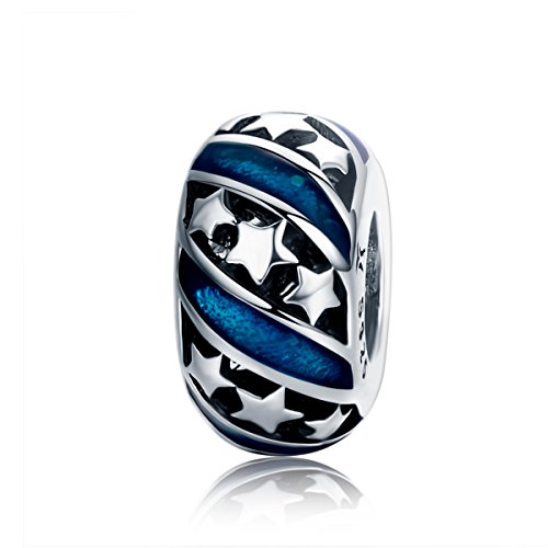 Image of ARTCHARM Bright Star River Spacer Charm 925 Sterling Silver Clip Charm Stopper Beads Charm fit Fashion Charms Bracelet & Necklace