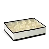 Furinno 12285IV Non-Woven Fabric Storage Organizer, 3 by 5-Inch, Ivory with Brown Trim